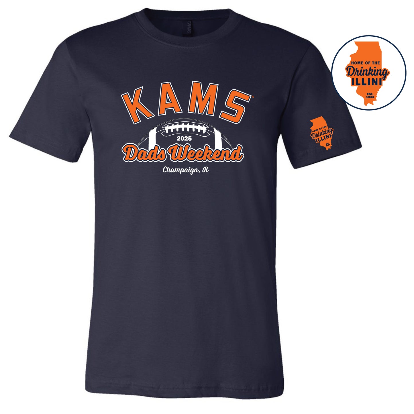 KAMS Dads Traditional Navy Bella + Canvas Short Sleeve T-Shirt (Pickup Only - MUST CHOOSE PICKUP TO CHECK OUT)