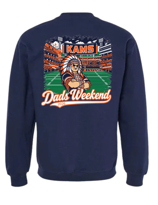 KAMS 2026 Dads Weekend Navy Stadium Sweatshirt (Pickup Only) Nov 5th-7th at KAMS
