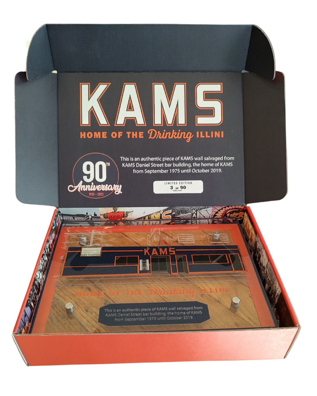 KAMS Commemorative Daniel Street Bar Wall Piece with bonus KAMS Winter Gloves - IN STOCK! Ships Fast!