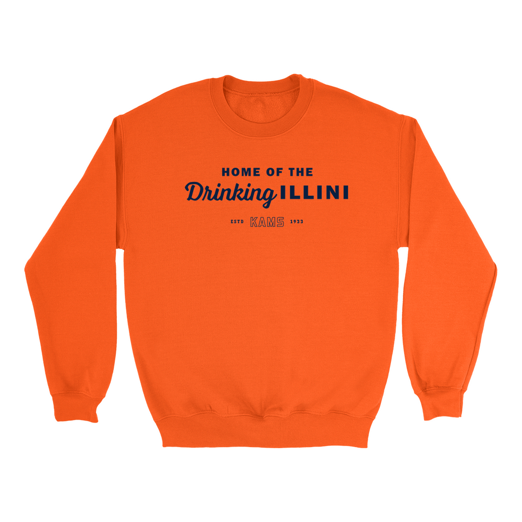 KAMS Drinking Illini Crewneck Sweatshirt (Orange)