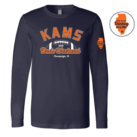 KAMS Dads Traditional Navy Bella + Canvas Long Sleeve T-Shirt (Pickup Only - MUST CHOOSE PICKUP TO CHECK OUT)