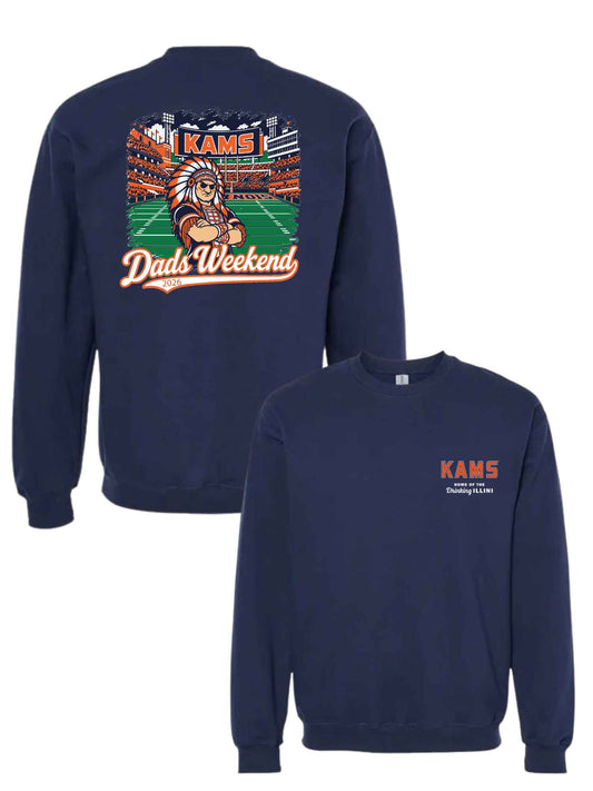 KAMS 2026 Dads Weekend Navy Stadium Sweatshirt (Pickup Only) Nov 5th-7th at KAMS