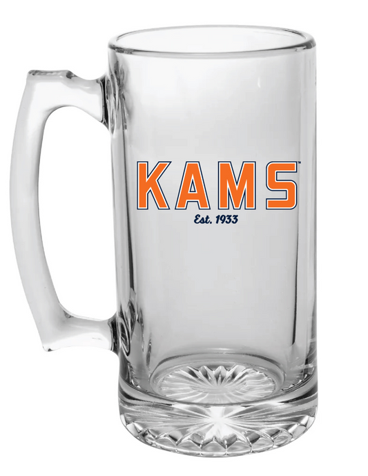 KAMS 25oz Glass Beer Mug (Pickup only)  MUST CHOOSE PICKUP TO CHECK OUT