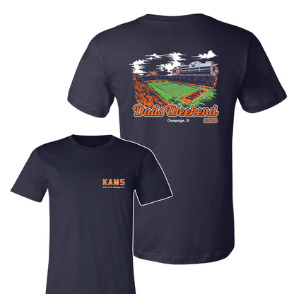 KAMS Dads Stadium Design Navy Bella + Canvas Short Sleeve T-Shirt (Pickup Only - MUST CHOOSE PICKUP TO CHECK OUT)