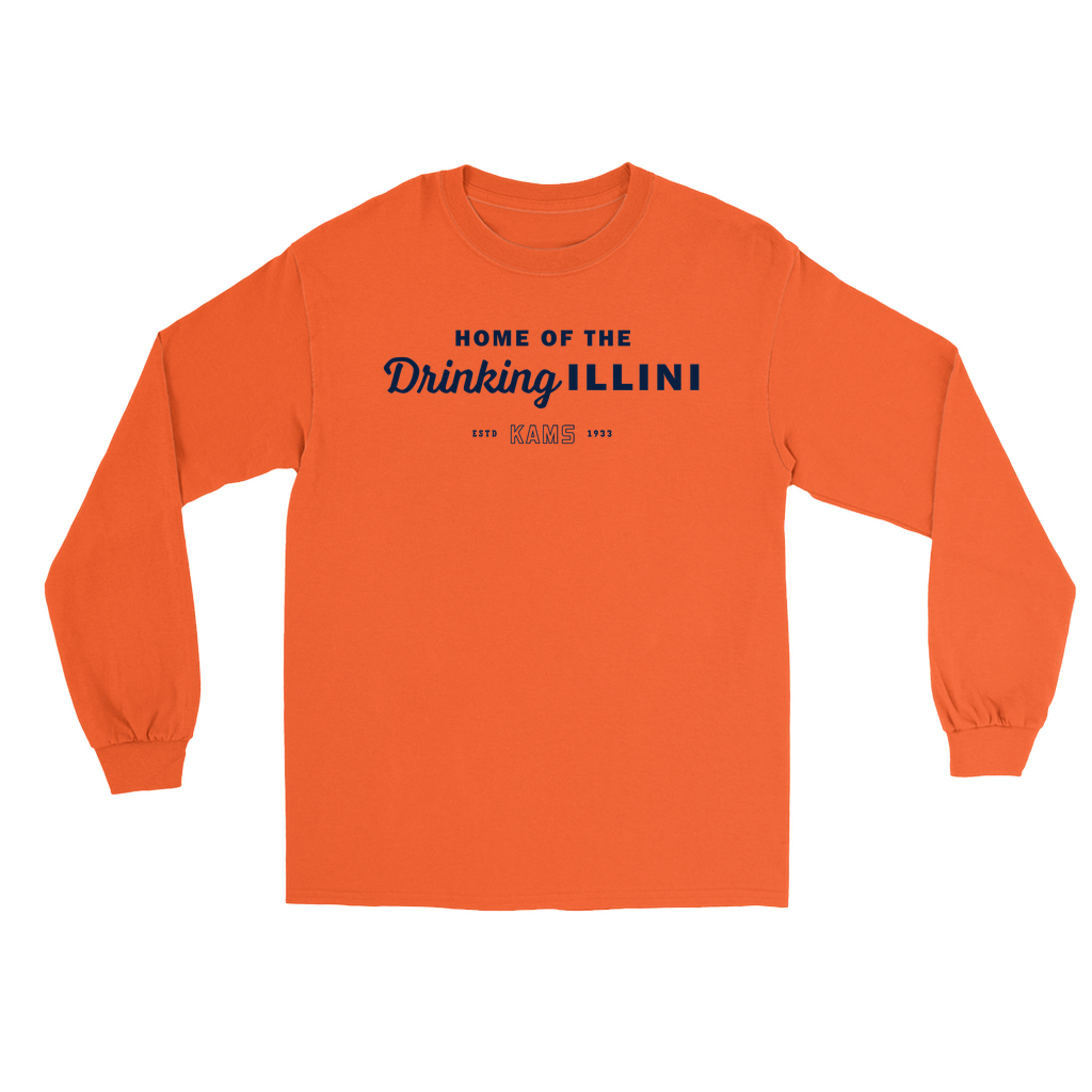 KAMS Drinking Illini Long Sleeve Shirt (Orange)