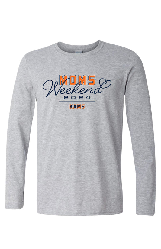 KAMS Moms Weekend 2024 Grey Long Sleeve T-Shirt (Pickup Only - Must Choose PICKUP AT CHECKOUT)