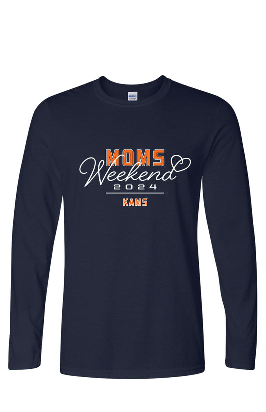 KAMS Moms Weekend 2024 Navy Long Sleeve T-Shirt (Pickup Only - Must Choose PICKUP AT CHECKOUT)